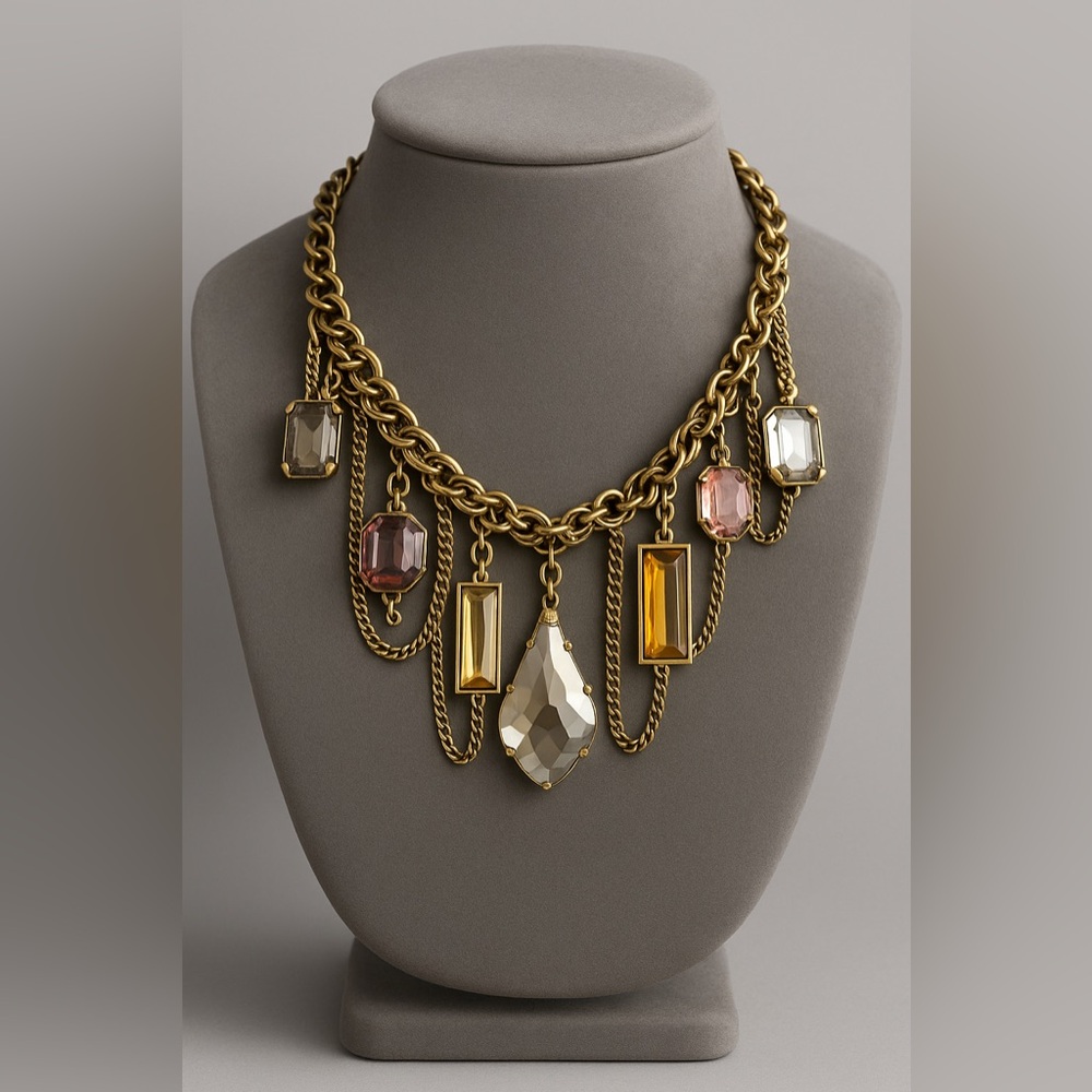 Premier Designs Swag Chains Glamorous Antique Bronze Necklace NWOT ~20" #721